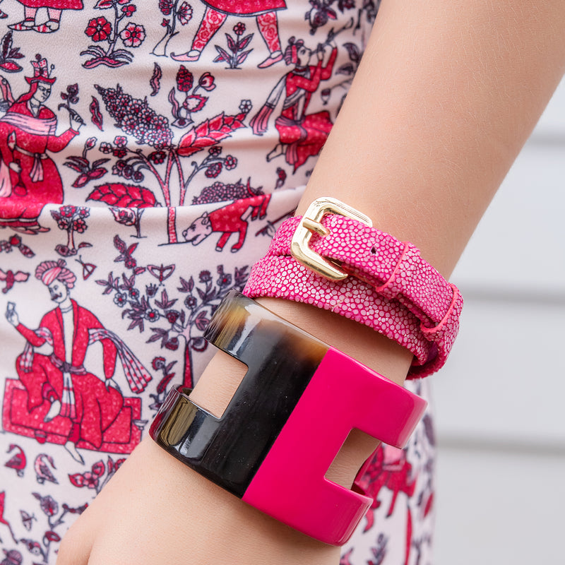 Pink & Silvertone Beaded Versatile Wrap Bracelet Set | Wholesale Accessory  Market
